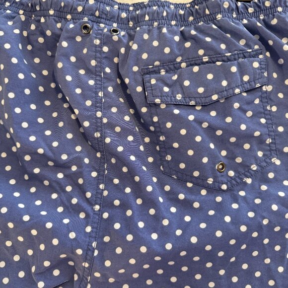 Blue Saks Fifth Avenue Blue Swim Trunks w White Polka Dots Men's Large See Notes - Picture 4 of 8